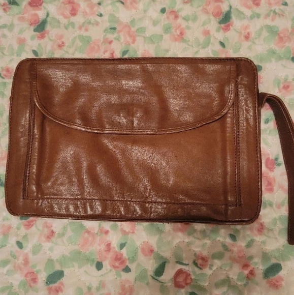 Handbags - LAND Vintage Unisex Leather Bag With Wrist Strap